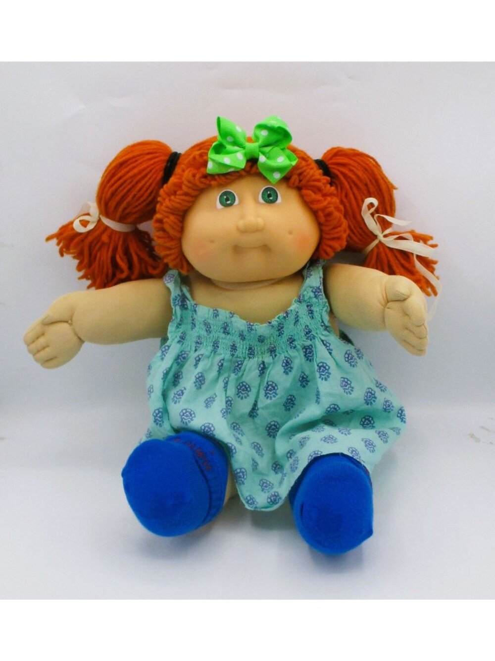 1985 Cabbage Patch Kids Doll Green Eyes Orange Ponytails Original Shoesl Outfit